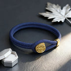 Navy Blue Nautical Compass Rose Rope Bracelet