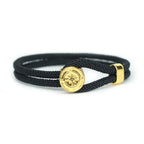 Black Nautical Compass Rose Rope Bracelet