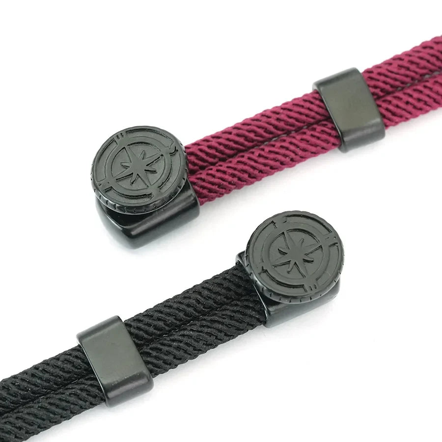 Black Compass Cord Bracelet Wind Rose 