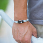 Black Compass Cord Bracelet Wind Rose gray