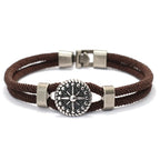 Compass Rose Rope Bracelet in brown