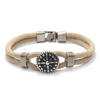 Compass Rose Rope Bracelet in beige