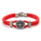 Compass Rose Rope Bracelet in red