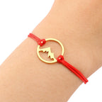 Rope Bracelet with Round Mountain Pendant