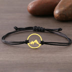 Rope Bracelet with Round Mountain Pendant
