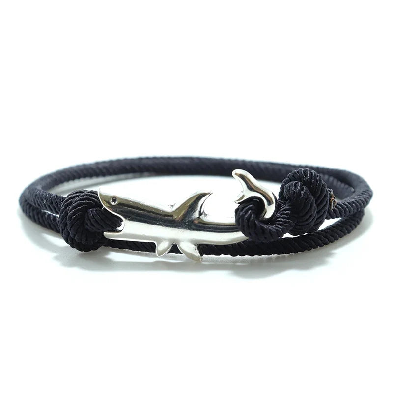 Black Shark Cord Bracelet