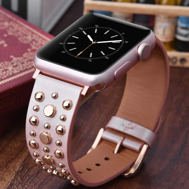 Leather Studded Bracelet for Apple Watch