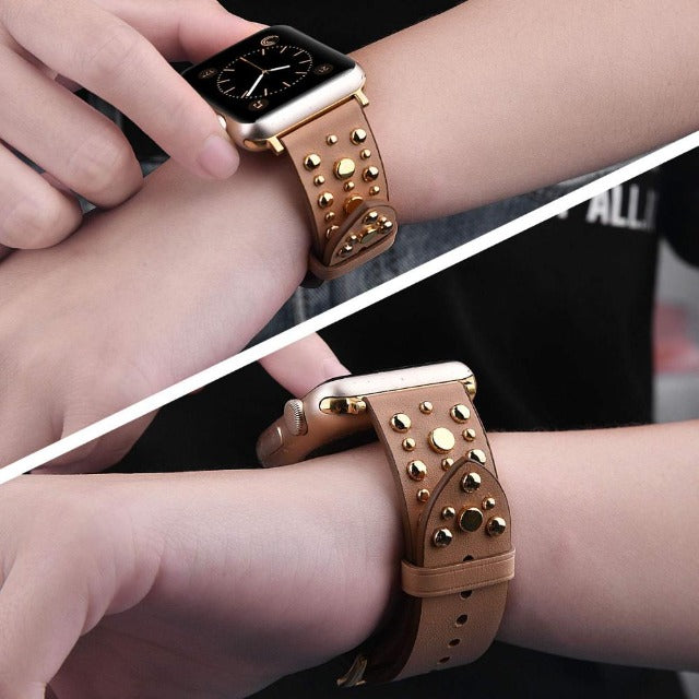 Rivet Leather Straps for Apple Watch
