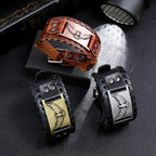 Black Eagle Leather Bracelet, Brown