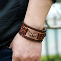 Brown Eagle Leather Bracelet