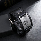 Black Eagle Leather Bracelet