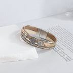 White gold shell and starfish leather bracelet