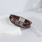 Brown shell and starfish leather bracelet