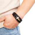 Leather Cross Bracelet for Men
