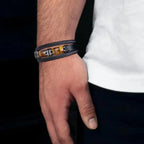 Tiger Eye Stone and Leather Bracelet