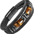 Tiger Eye Stone and Leather Bracelet
