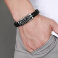 Leather Freemasonry Chain Bracelet