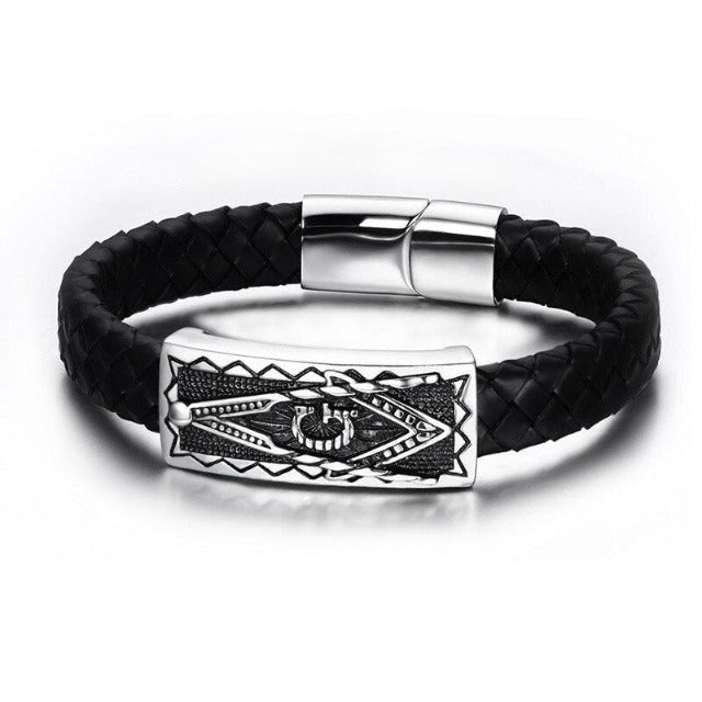 French Masonry Leather Bracelet