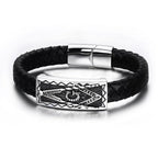 French Masonry Leather Bracelet