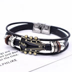 Rock'n'roll guitar leather bracelet