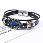 Rock'n'roll guitar leather bracelet