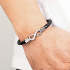 Modern Infinity Men's Leather Bracelet