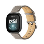 Leather watch band for Fitbit Versa 3, Versa 4, Sense 1 and Sense 2 grey