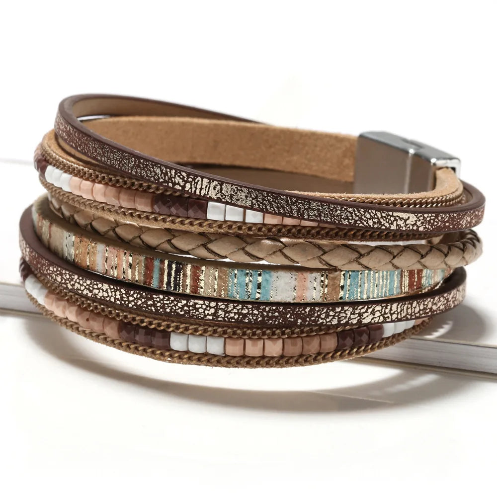 Bohemian-Style Leather Bracelet