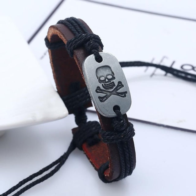 Skull Leather Bracelet
