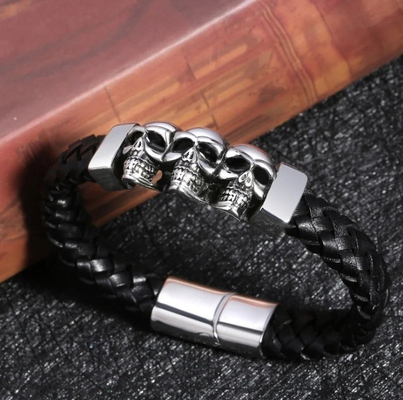 Skull Leather Bracelet
