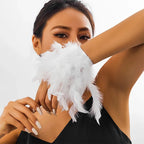 White misty pink feather bracelet
