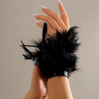 Black misty pink feather bracelet