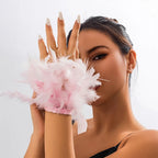 Pink misty pink feather bracelet
