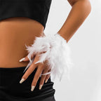 White misty pink feather bracelet