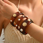 Amber shell resin bracelet