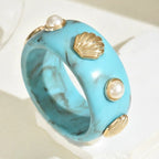 Blue shell resin bracelet
