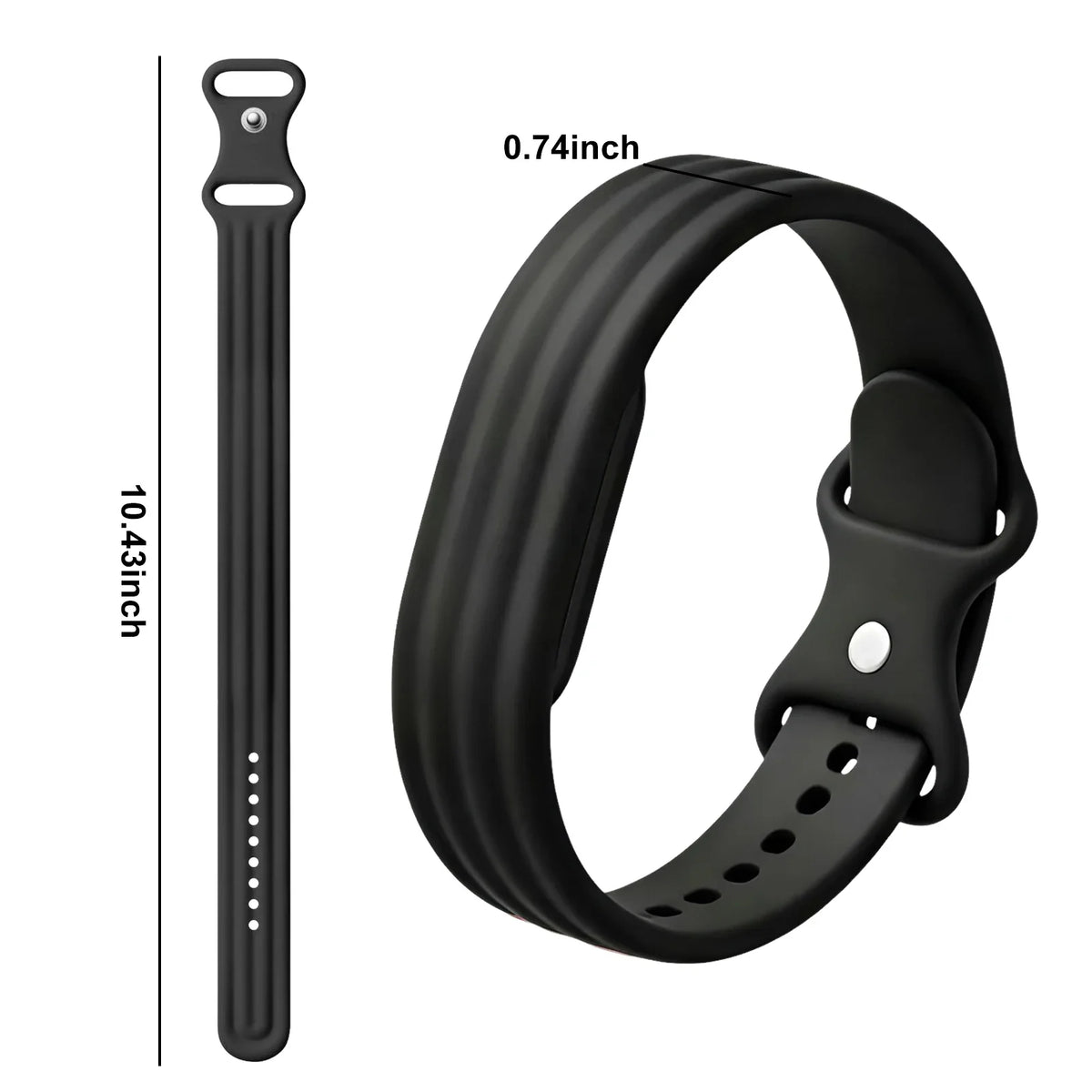 Black silicone strap for Google Fitbit Air watch
