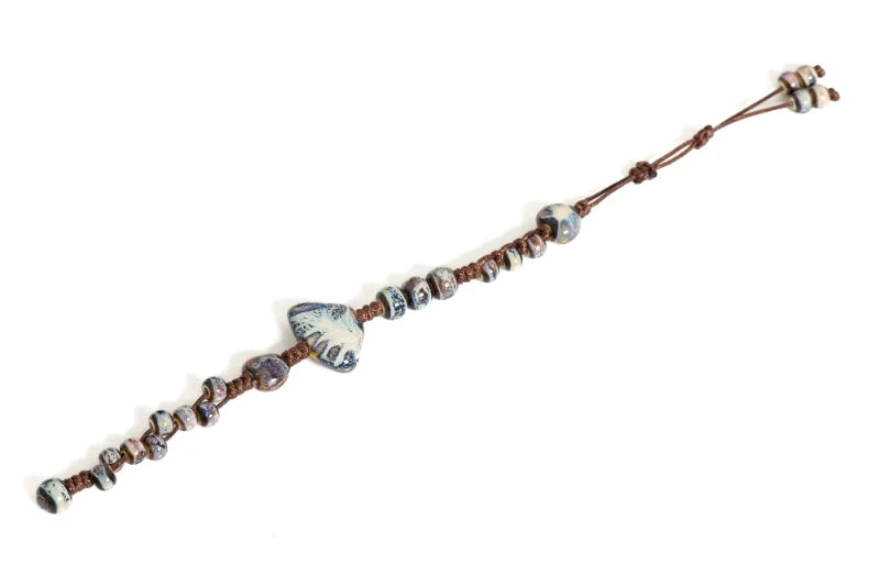 Blue Shell Braided Bracelet