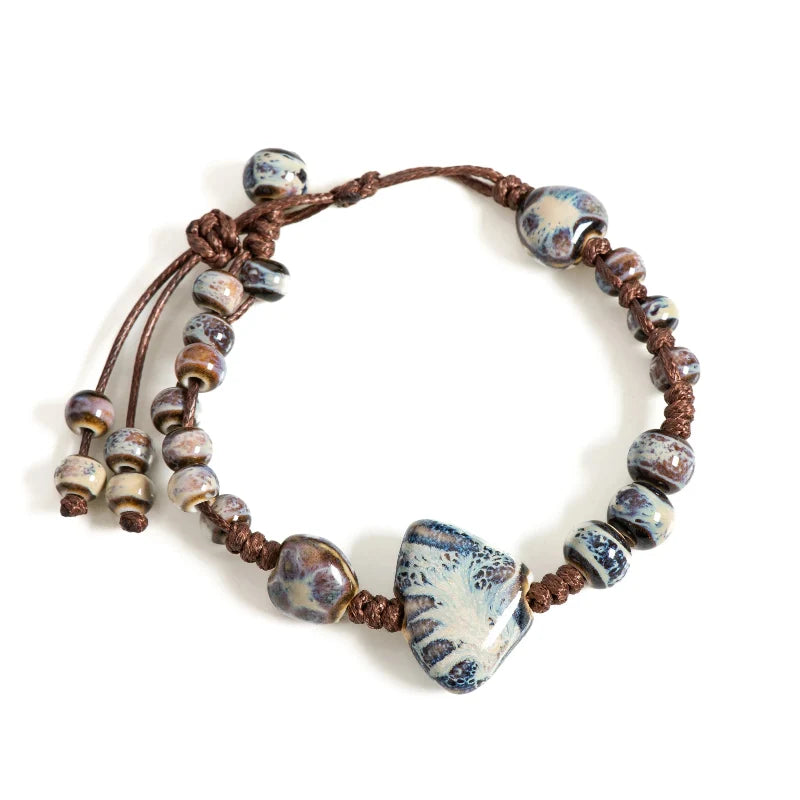 Blue Shell Braided Bracelet