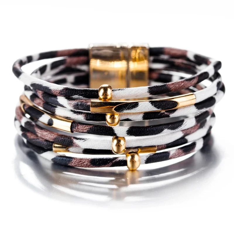 Ethnic Multi-Strand Leopard Bracelet 1
