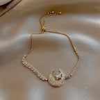 Star and Moon Rhinestone Bracelet