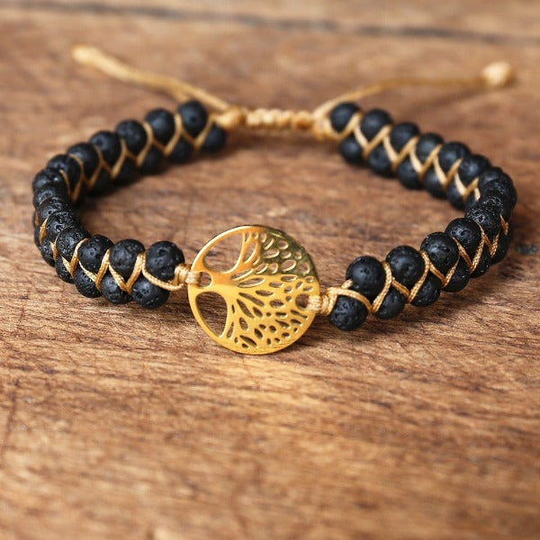 Women’s Bracelet with Natural Purple Stone Tree of Life