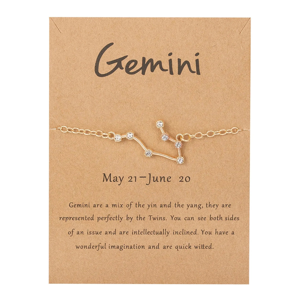Women's Zodiac Sign Bracelet 12 Constellations Gemini