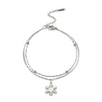 Snowflake Bracelet Winter Curb Chain Silver