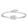 Silver Double Cat Curb Bracelet