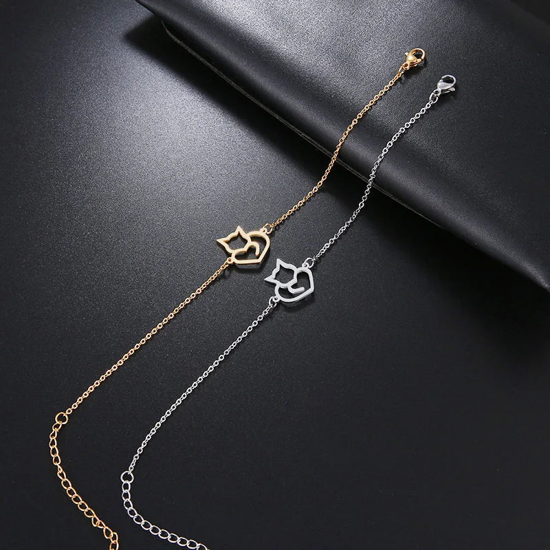 Cat Heart Curb Bracelet