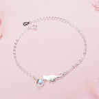 Playful Cat Chain Bracelet in Silver
