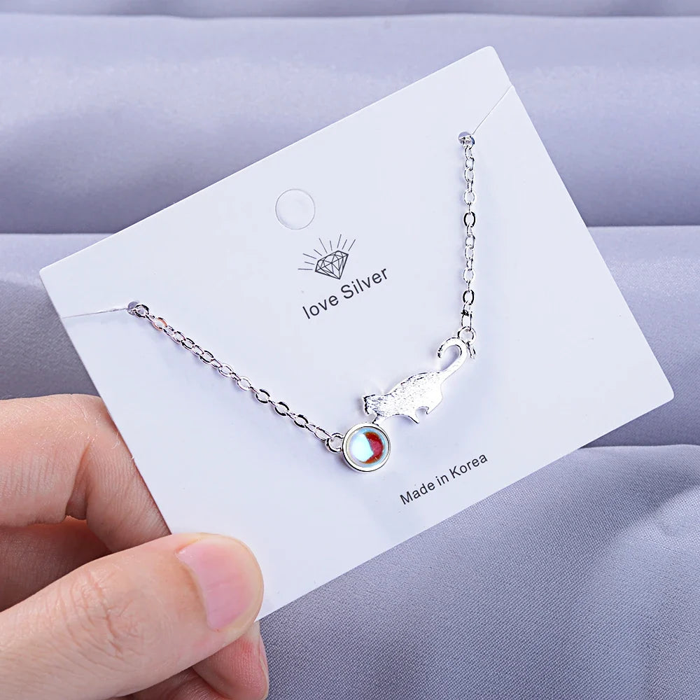 Playful Cat Chain Bracelet in Silver