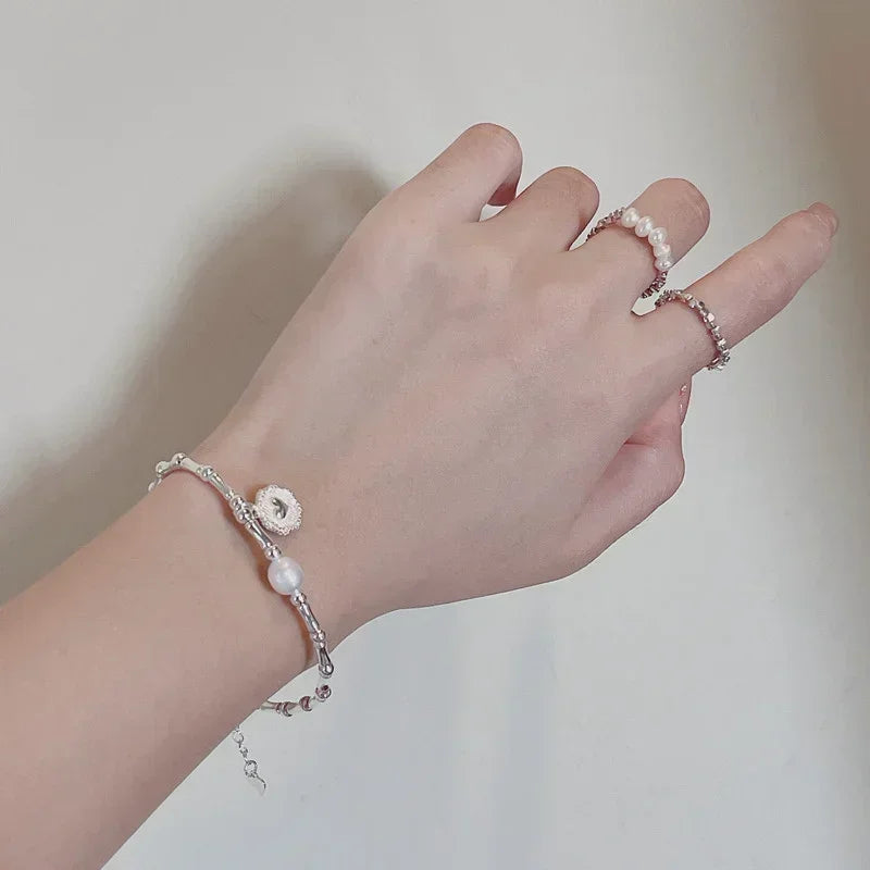 Retro-Style Figaro Bracelet with Pearl