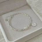 Retro-Style Figaro Bracelet with Pearl